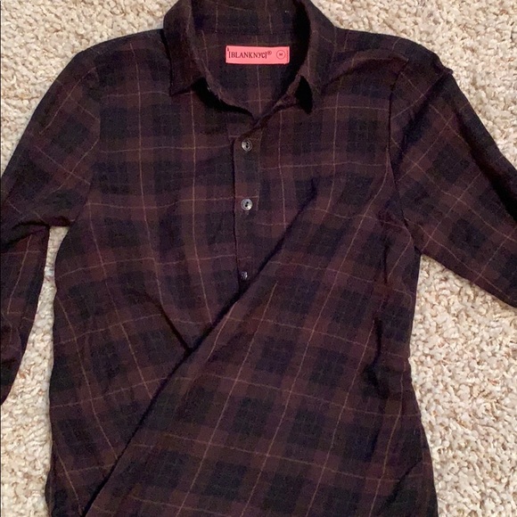 3/4 button plaid shirt - Picture 3 of 3